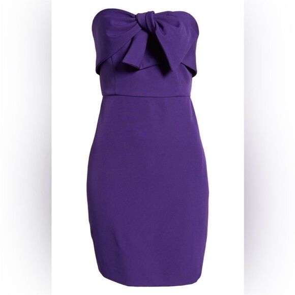 SAM EDELMAN NWT Bow Strapless Sheath Cocktail
Minidress In Purple Size 6 - Picture 5 of 10